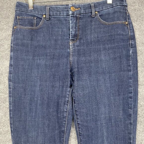 Chicos Jeans Womens 0 Small 4 Blue So Slimming Girlfriend Ankle Raw Hem Stretch - Picture 2 of 13